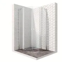 Полукруглое душевое ограждение с распашными наружу дверями 