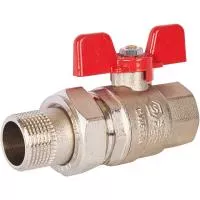 STOUT Кран SVB-1007-000020 шаровой полнопроходной с американкой , ВР/НР, ручка бабочка 3/4 (EPDM)