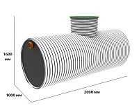 Горизонтальная станция биол. очистки KANN ECO - 4, 600 ЛИТРОВ\СУТКИ 3-4 ЧЕЛ\ ЗАЛП. СБРОС 200 Л. ввод 120см, самотечный