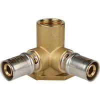 STOUT SFP-0015-001216 Тройник настенный с креплением для металлопластиковых труб прессовой