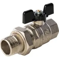 STOUT Кран SVB-0007-000025 шаровой полнопроходной, ВР/НР, ручка бабочка 1, американка