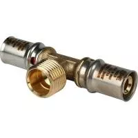 STOUT SFP-0008-161216 Тройник-переходник с наружной резьбой для металлопластиковых труб прессовой