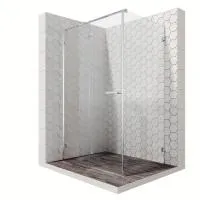 Прямоугольное душевое ограждение с распашной наружу дверью 