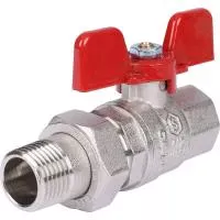 STOUT Кран SVB-1007-000015 шаровой полнопроходной с американкой , ВР/НР, ручка бабочка 1/2 (EPDM)